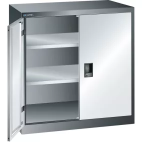   Esd kétajtós szekrény, széxméxma 1002x580x1000 mm, 2 ajtóval és állítható polcokkal, 1 fiókkal. 95 mm, teherbírás/padló 60 kg, cilinderzár, ral 7035