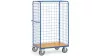 Többszintes kocsi, 3 dróthálós fal, 4 rakodófelület hxsz 1000x600 mm, külső méretek hxszxm 1169x609x1800 mm, teherbírás 600 kg, ral 5007 ragyogó kék