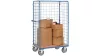 Többszintes kocsi, 3 dróthálós fal, 4 rakodófelület hxsz 1000x600 mm, külső méretek hxszxm 1169x609x1800 mm, teherbírás 600 kg, ral 5007 ragyogó kék