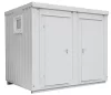 Szaniter konténer, szé x mé x ma 3050x2170x2490 mm, 2 helyiséggel, 2 wc-vel, 2 mosdóval, 1 piszoárral, padlóterhelés 500 kg/m², ral 9002 szürkésfehér