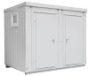 Szaniter konténer, szé x mé x ma 3050x2170x2490 mm, 2 helyiséggel, 2 wc-vel, 2 mosdóval, 1 piszoárral, padlóterhelés 500 kg/m², ral 9002 szürkésfehér