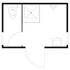 Wc/zuhanyzó konténer, szé x mé x ma 3050x2170x2490 mm, zuhanykabin, mosdó, wc, piszoár, padlóterhelés 500 kg/m², ral 9002 szürkésfehér