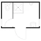   Wc/zuhanyzó konténer, szé x mé x ma 3050x2170x2490 mm, zuhanykabin, mosdó, wc, piszoár, padlóterhelés 500 kg/m², ral 9002 szürkésfehér