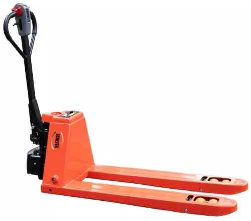 Elektromos meghajtású raklapemelő, teherbírás 2000 kg, villahossz 1150 mm, poliuretán gumiabroncsok