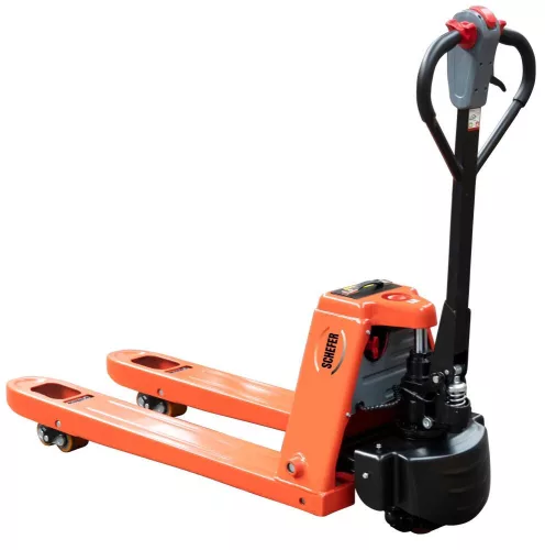Elektromos meghajtású raklapemelő, teherbírás 2000 kg, villahossz 1150 mm, poliuretán gumiabroncsok