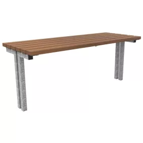   Bambusz lécekkel ellátott asztal savanna, tűzihorganyzott lábakkal, betonba rögzíthető széxméxma 1770x700x732