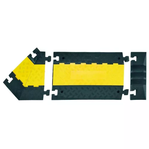 Keresztező elem, kemény gumi keverék, hxszxm 597x740x75 mm, fekete/sárga szín