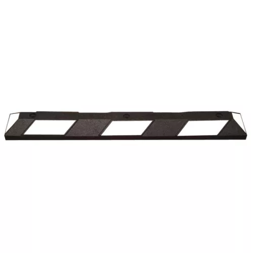 Parkolókorlát színe fekete-fehér, fekete-fehér színben, újrahasznosított gumiból, fényvisszaverő csíkokkal, dübelanyaggal együtt, hxszxm 900x150x100 mm