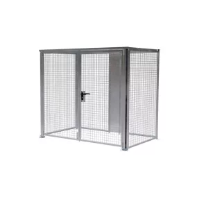   Dróthálós tárolódoboz, zárható kétszárnyú ajtó, moduláris rendszer, széxméxma 2450x1595x2100 mm, tűzihorganyzott