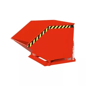   Billenő konténer, térfogata 0,25 köbméter, hxszxm 1115x590x740 mm, dobozvályú, ral 3000 lángvörösre festve
