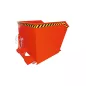   Forgácslerakó billenőkonténer, térfogata 0,25 m3, hxszxm 1115x590x740 mm, dobozos vályú, ral 3000 lángvörösre festve
