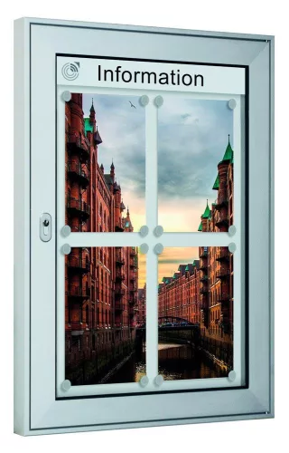 Félhengeres vitrin széxméxma 585x56x810 mm, szélesség x mélység x magasság 585x56x810 mm, álló formátum, 4x din a4