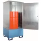   Kármentő felépítménnyel 1x200l-es hordóhoz, széxméxma 900x750x1900 mm, gyűjtőtérfogat. 220 l, festett, horganyzott test