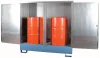 Kármentő felépítménnyel 2 db 200 literes hordóhoz, széxméxma 1760x750x1720 mm, gyűjtőtérfogat. 220 l, festett, horganyzott test