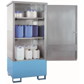   Kármentő kis mennyiségekhez, felépítménnyel, széxméxma 900x750x1900 mm, gyűjtőtérfogat. 220 l, festett, horganyzott test