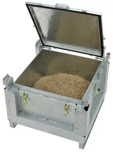 Acél akkumulátorgyűjtő tartály, tűzihorganyzott, 120 l, 54 kg, hxszxm 715x715x580 mm