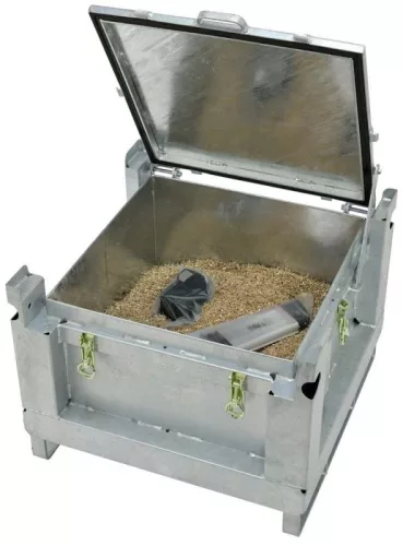 Acél akkumulátorgyűjtő tartály, tűzihorganyzott, 120 l, 54 kg, hxszxm 715x715x580 mm