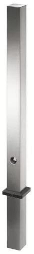 Rozsdamentes acél oszlopok, földhüvellyel, betonba ágyazáshoz, négyzet alakú, 70x70 mm, háromszög alakú zárral, lapos fejjel, magasság felett. folyosó 900 mm