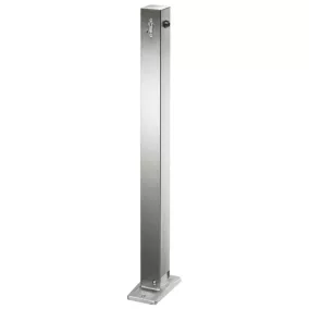   Rozsdamentes acél oszlopok, téglalap alakú alaplappal dübelezéshez, dönthető, pz zárral, négyzet alakú cső, 70x70 mm, lapos fejjel, magasság felett. folyosó 900 mm
