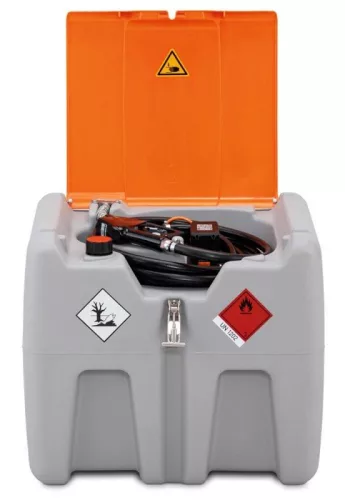 Mobil dízel töltőállomás, űrtartalom 210 l, csuklós fedél, 18 v-os elektromos szivattyú, 30 l/perc, cas akkumulátor 18 v, 4 ah és töltő, széxméxma 785x595x685 mm