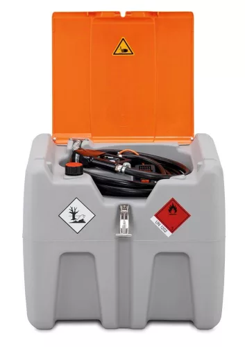 Mobil dízel töltőállomás, űrtartalom 210 l, csuklós fedél, elektromos szivattyú 18 v, 30 l/perc, akkumulátor és töltő nélkül asc55, széxméxma 785x595x685 mm