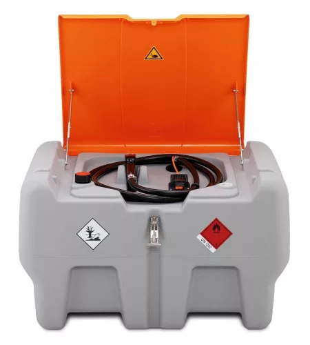 Mobil dízel töltőállomás, űrtartalom 440 l, csuklós fedél, elektromos szivattyú 12 v, 30 l/perc, akkumulátor és töltő nélkül asc55, széxméxma 1180x800x710 mm