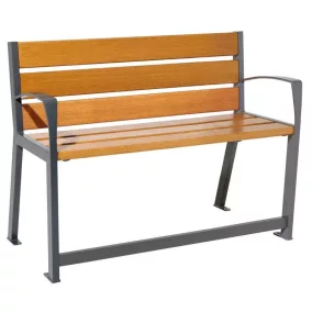   Könnyen használható pad időseknek, h 1200 mm, acélcső 30x50, horganyzott, szürke, ülésmagasság 540 mm, tölgyfa ülőfelület, világos máz, lábtartó 50x30 mm, összeszerelés: alaplap