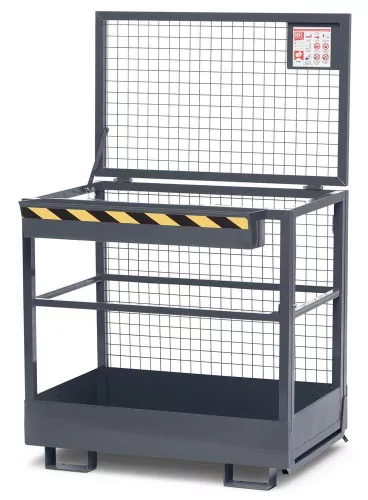 Munkakosár széles oldalról felvehető, 2 személy számára alkalmas, sz x m x ma 1200x800x1950 mm, teherbírás 300 kg, ral 7016 antracit szürke