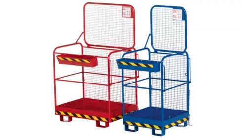 Munkakosár széles oldalról felvehető, 2 személy számára alkalmas, sz x m x ma 1200x800x1950 mm, teherbírás 300 kg, ral 7016 antracit szürke