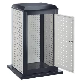   Kis szerszámtorony, kicsi, széxméxma 700x700x1100 mm, fix, 1 ajtó, 3 panel, ral 7016/7035