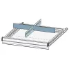 Munkapad, széxméxma 1500x700x880mm, 1 láb, 1 fiókos egység, 3 fiók 1x150, 2x300 mm, teherbírás 1100 kg, ral 7035/5012