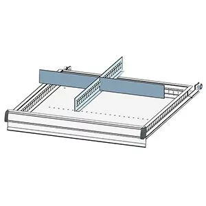 Munkapad, széxméxma 1500x700x880mm, 1 láb, 1 fiókos egység, 3 fiók 1x150, 2x300 mm, teherbírás 1100 kg, ral 7035/5012