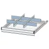 Munkapad, széxméxma 1500x700x880mm, 1 láb, 1 fiókos egység, 3 fiók 1x150, 2x300 mm, teherbírás 1100 kg, ral 7035/5012