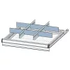 Munkapad, széxméxma 1500x700x880mm, 1 láb, 1 fiókos egység, 3 fiók 1x150, 2x300 mm, teherbírás 1100 kg, ral 7035/5012