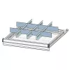 Munkapad, széxméxma 1500x700x880mm, 1 láb, 1 fiókos egység, 3 fiók 1x150, 2x300 mm, teherbírás 1100 kg, ral 7035/5012