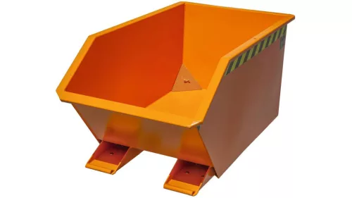 Forgácslerakó önbillentő konténer, térfogata 0,75 m3, hxszxm 1440x1280x680 mm, ral 2000 narancssárga festéssel