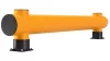 Ütésvédelmi gát, egyetlen pallóból, hdpe, hosszúság 2000 mm, magasság 390 mm, oszlop átmérője. 140 mm, csatlakozócső átmérője 200 mm, sárga szín