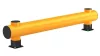 Ütésvédelmi gát, egyetlen pallóból, hdpe, hosszúság 2000 mm, magasság 390 mm, oszlop átmérője. 140 mm, csatlakozócső átmérője 200 mm, sárga szín