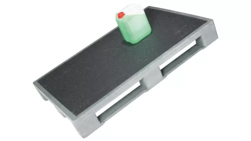 Csúszásgátló tábla, perem nélkül, pe-re, 3 futósín, statikus teherbírás 7500 kg, dinamikus teherbírás 2500 kg, széxméxma 800x1200x150 mm, szürke