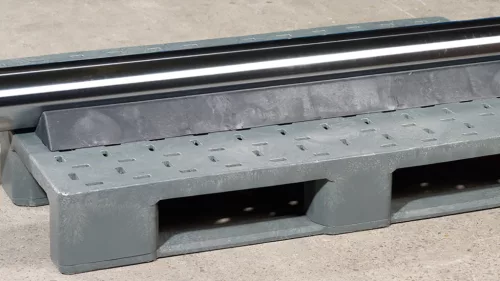 Többfunkciós raklap 2 hosszanti ékkel, perem nélkül, 3 vezetősínnel, széxméxma 800x1200x155 mm, statikus teherbírás 6000 kg, dinamikus teherbírás 2500 kg, szürke