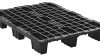 Négyirányú paletta, újrahasznosított anyagból, széxméxma 800x1200x155 mm, 9 láb, statikus teherbírás 2500 kg, dinamikus teherbírás 1000 kg, peremmel, fekete