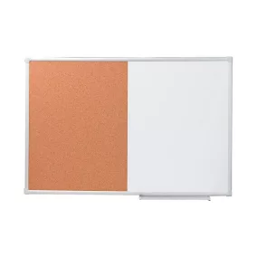   Fehér tábla és faliújság, sz x m 900x600 mm, lakkozott és parafa felület, alumínium keret