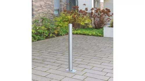 Rozsdamentes acél oszlopok, kerek, 76 mm átmérőjű, összecsukható, hengerzárral, 925 mm-rel a talajszint felett