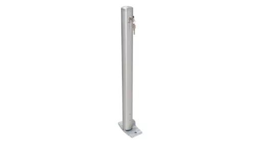 Rozsdamentes acél oszlopok, kerek, 76 mm átmérőjű, összecsukható, hengerzárral, 925 mm-rel a talajszint felett