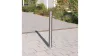 Rozsdamentes acél oszlopok, kerek, 76 mm átmérőjű, összecsukható, háromszög alakú zárral, 925 mm-rel a talajszint felett