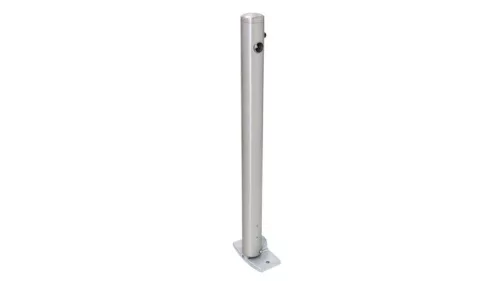 Rozsdamentes acél oszlopok, kerek, 76 mm átmérőjű, összecsukható, háromszög alakú zárral, 925 mm-rel a talajszint felett