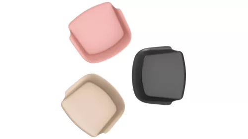 Látogatói szék, műanyag, krémszínű ülés/háttámla, 1,2 méteres fekete műanyag váz