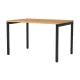 Asztal, szé x mé x ma 1000x600x740 mm, négyzet alakú csőváz ral 9005 fekete, asztallap melamingyantával bevont bükkfa