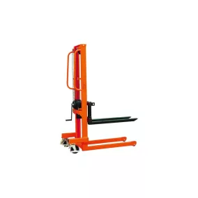   Kézi csörlős rakodógép, teherbírás 250 kg, villás teheremelővel, villahossz 800 mm, emelési tartomány 90-1500 mm, pu gumiabroncsok