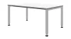 Íróasztal, széxméxma 2000x900x650-850 mm, 4 lábú, négyzet alakú cső, világos szürke asztallap, abs élzárás, fehér alumínium váz